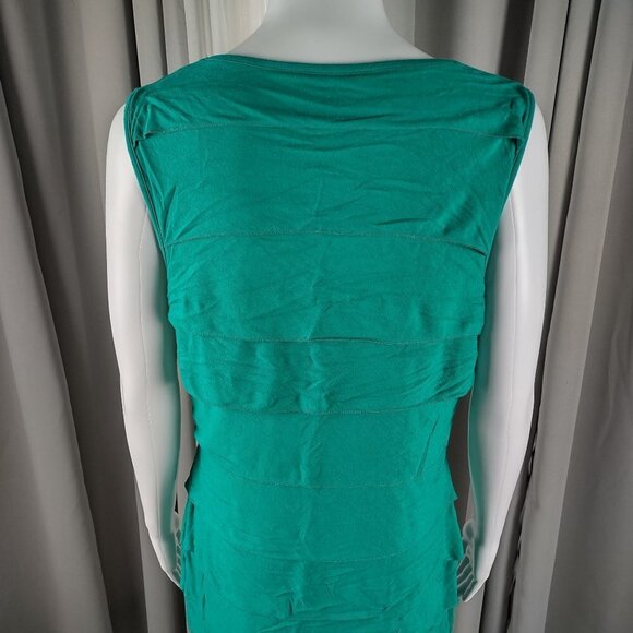 Calvin Klein Women's Teal, Green Sleeveless Ruffle Tiered Midi Dress Size 8 - Picture 4 of 10